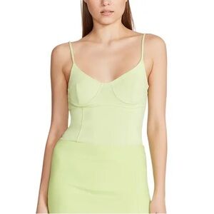 Steve Madden Dory Bodysuit -Line Green Corset Style Tank Top